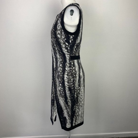David Lawrence Size 8 Black White Women's Dress Pencil Sleeveless Workwear - Picture 12 of 15